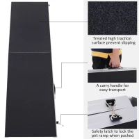 PawHut 96" Dog Ramp Portable Bi-Fold Folding Pet Ramp for Large Dogs Car Truck SUV(m-6)