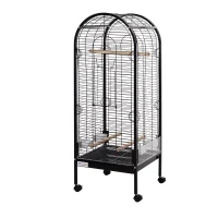 PawHut Metal Bird Parrot Cage With Rolling Standing 5ft w/ perches and bowls Black(m-8)