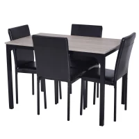 HOMCOM 5pcs Kitchen Dining Table Padded Seat PU Upholstery(m-7)