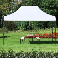 Outsunny 10' x 15' Pop Up Canopy Gazebo with 3-Level Adjustable Height, Wheeled Roller Bag, UV Fighting Roof, White(m-2)