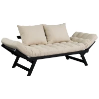 HOMCOM Convertible Adjustable 3-Position Sofa Bed Couch Chaise Lounge with Pillow(m-2)