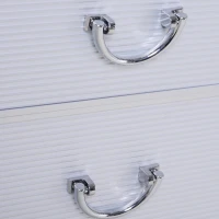 HOMCOM Professional Rolling Full Makeup Travel Train Case, Large Storage Cosmetic Trolley with Folding Trays, Drawer and Locks, Silver(m-10)