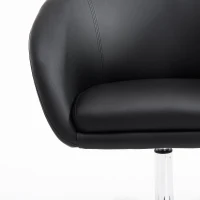 HOMCOM Rolling Swivel Salon Stool Adjustable Hydraulic Tattoo Spa Massage Bucket Chair  PU Leather with Back Rest(m-7)