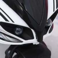 Aosom Kids Electric Pedal Motorcycle Ride-On Toy 6V Battery Powered w/ Music Horn Headlights Motorbike for Girls Boy 18-36M - White(m-10)