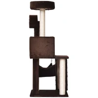 PawHut 51”H Cat Tree Scratching Multi-level Tower Kitten Condo Play House Brown(m-9)