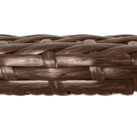 Outsunny 3PC Rattan Wicker Bistro Set w/ Folding Design, Hand Woven Rattan Table and Chairs for Outdoor, Brown(m-17)