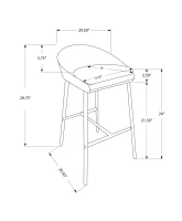 Monarch 2 Piece Modern Linen Padded Seat Chrome Legged Counter Height Barstool Chair Set - Grey(m-4)