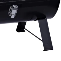 Outsunny 20" Charcoal Barbecue Grill with Wooden Handle Portable Outdoor Camping Charcoal Barbecue Grill Improved Air Circulation(m-9)