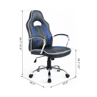 HomCom Executive Swivel Race Office Chair Adjustable Height W/ High Back Blue(m-2)