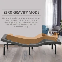 HOMCOM Queen Adjustable Bed Frame, Ergonomic Zero Gravity Power Bed Base with Head and Foot Incline, Memory, and Wireless Remote, Grey(m-5)