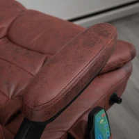 Vinsetto 6 Point Vibration Massage Office Chair with Heat, High Back Executive Office Chair with Padded Armrests, Microfiber Reclining Computer Chair, Red(m-14)