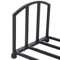 HOMCOM 4-Piece Iron Firewood Rack Wood Rack Tools Set: Brush  Shovel  Tong  Hook Black(m-10)