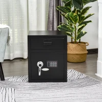 HOMCOM Digital Steel Locking Security Safe Box with Customizable Code Keypad, 2 Backup Emergency Keys, & Practical Design(m-2)