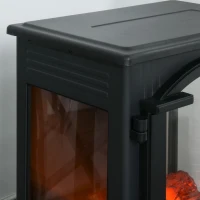HOMCOM 23" Electric Fireplace Heater, Fire Place Stove with Realistic LED Flames and Logs and Overheating Protection, 750W/1500W, Black(m-15)