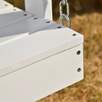 Outsunny 47'' 2-Seater Hanging Porch Swing, Outdoor Patio Swing Bench with Wooden Build, Water-Fighting Protection, & Classic Style, 440 lb Weight Capacity, White(m-9)