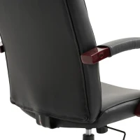 Vinsetto High Back Faux Leather Office Chair with Button Tufted Design, Executive Computer Desk Chair with Solid Wood Feet and Arms, Black(m-13)