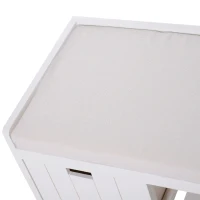 HOMCOM Compact Rustic Padded Wooden Shoe Rack Bench Organizer With Drawers - Country White(m-13)