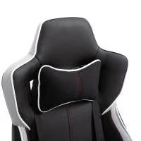 Vinsetto Executive Racing Chair Adjustable Padded Seat with Wheels Black/ White(m-9)