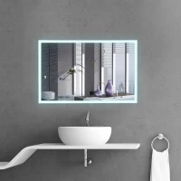 kleankin 24"x38" LED Bathroom Horizontal/Vertical Mirror with Defogging Function, and 3 Color White Temperatures(m-2)