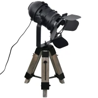 HOMCOM Retro Adjustable Tabletop Portable Tripod Lamp, Decorative Desk Lamp Lighting with Steel Frame, Black(m-7)