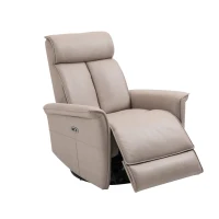 HOMCOM Modern Electronic Power Recliner with 360 Swivel Rotation, USB Charging Port and Footrest, Brown(m-11)