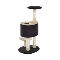 PawHut 39”H Cat Tree Scratching Post Condo Activity Center Kitten Climb Tower(m-2)