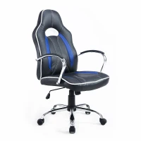 HomCom Executive Swivel Race Office Chair Adjustable Height W/ High Back Blue(m-1)