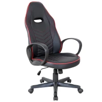 Vinsetto Executive PU Leather Rocking Office/ Gaming Chair Adjustable Padded Seat with Wheels Black/Red(m-2)