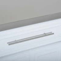 HOMCOM Rolling Kitchen Island with Storage, Portable Kitchen Cart with Stainless Steel Top, 2 Drawers, Spice, Knife and Towel Rack and Cabinets, White(m-11)