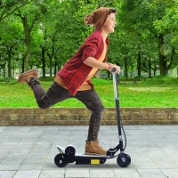 Qaba Adjustable Folding Electric E Scooter Battery Powered Motorized Bike Black(m-1)