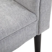 HOMCOM 52" Linen Upholstered Accent Ottoman Bench With Armrests, Light Gray(m-14)