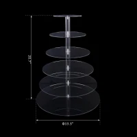HomCom 6 Tier Cupcake Stand Circle Acrylic Wedding Party Cake Stand Bakeware, Transparent(m-3)