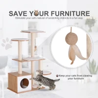 PawHut Multi-Level Cat Tree 32.75" Tall Large Perch & Condo(m-5)