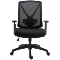 Vinsetto Ergonomic Mesh Office Chair with Lumbar Back Support, Swivel Rocking Computer Chair with Adjustable Height and Armrests for Home Office, Black(m-12)