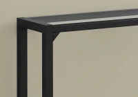Monarch 42" Contemporary Tempered Glass Top Metal Framed Accent Console Table - Black Finish(m-4)