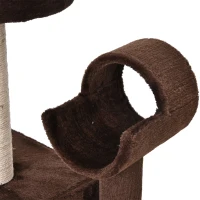 PawHut 51”H Cat Tree Scratching Multi-level Tower Kitten Condo Play House Brown(m-11)