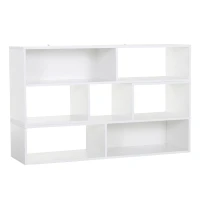 HOMCOM Versatile TV Console Stand Cabinet Wood Bookcase Storage Shelf Convertible Bookshelf White(m-2)