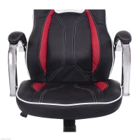 HOMCOM High Back Executive Racing Office Chair PU Leather Swivel Computer Desk Seat Black and Red(m-8)