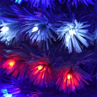 HOMCOM 4ft Fir Artificial Christmas Tree with Realistic Branches, 130 Multi-Color Fiber Optic LED Lights and 130 Tips, White(m-17)