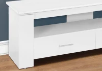Monarch 48" Modern Open Storage Shelf 2-Drawer Console TV Stand - White Finish(m-3)