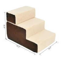 PawHut Easy Step Ultralight Portable Pet Stairs Soft for Cats and Dogs with Washable Cover 2&3 Steps in 1 Design(m-3)