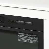 HOMCOM 43.75" W x 31.5" H Electric Fireplace Mantel TV Stand, Media Console Center Cabinet with Two Shelves and Remote Control, White(m-13)