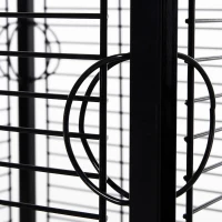 PawHut Metal Bird Parrot Cage With Rolling Standing 5ft w/ perches and bowls Black(m-19)