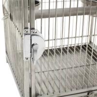 PawHut 25" Bird Carrier Cage Parrot Macaw Cockatiel Travel Cage Stainless Steel Dome Top with Two Feed Bowls(m-8)
