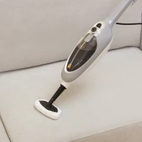 HOMCOM Steam Mop Cleaner for Laminate, Hardwood, Tiles and Carpet, 10–In-1 Multi-Purpose Floor Steamer for Kitchen, White/Grey(m-9)