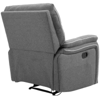 HOMCOM Manual Recliner Armchair with Thick Padded Headrest, Back and Footrest and Adjustable 150 Degree Angle, Grey(m-16)