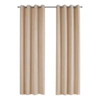 Monarch 54" x 84" Room Darkening Washable Micro Suede Curtain Panels (Set of 2) - Beige(m-1)