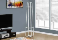 Monarch 72" Industrial Modern 12-Hanging Peg Metal Coat Tree Hanger Rack with Umbrella Holder - White Finish(m-2)