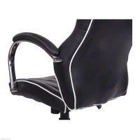 HOMCOM High Back Executive Racing Office Chair PU Leather Swivel Computer Desk Seat Black and White"(m-7)