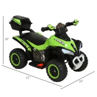 Aosom Kids ATV Motorcycle Quad Car Battery Powered Electric Ride On for 18-36 Months(m-3)